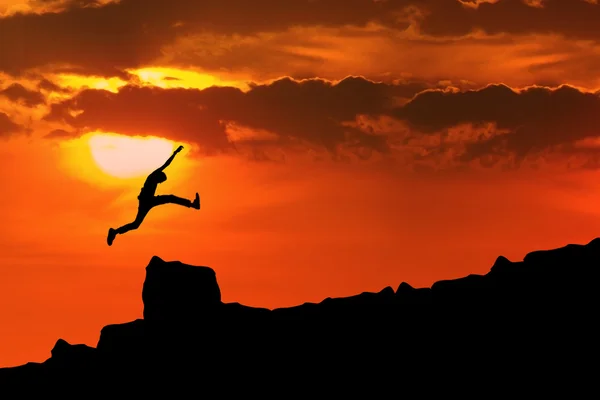 Kayayı adam atlama — Stok fotoğraf