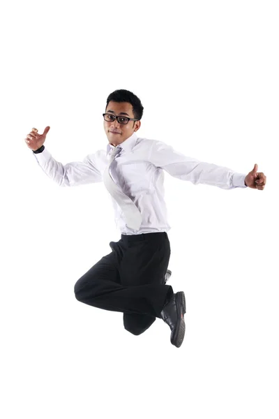Successful businessman jumping — Stock Photo, Image