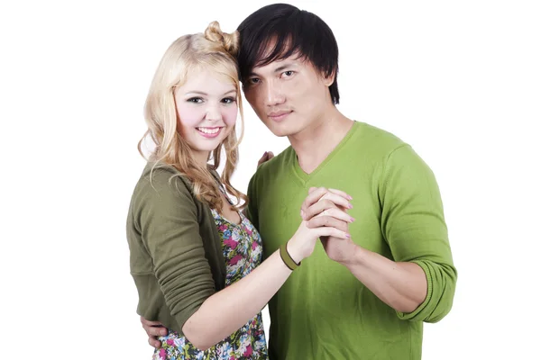 Bonito mistura asiático-caucasiano casal — Fotografia de Stock