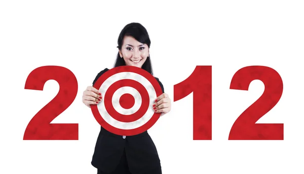 Asiatica donna d'affari con 2012 business target — Foto Stock