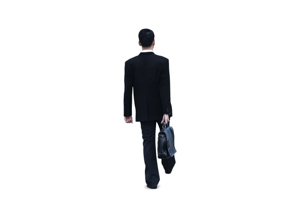 Empresário caminhando sobre branco — Fotografia de Stock