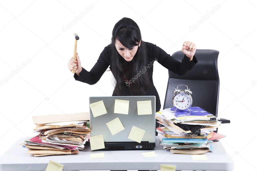 Frustrated businesswoman