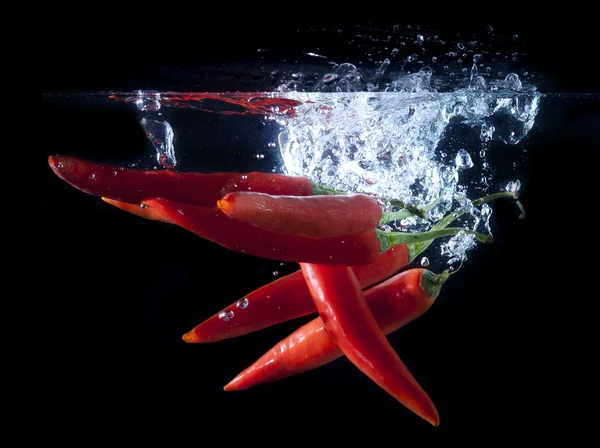 Fresh chilli splash — Stock Photo, Image