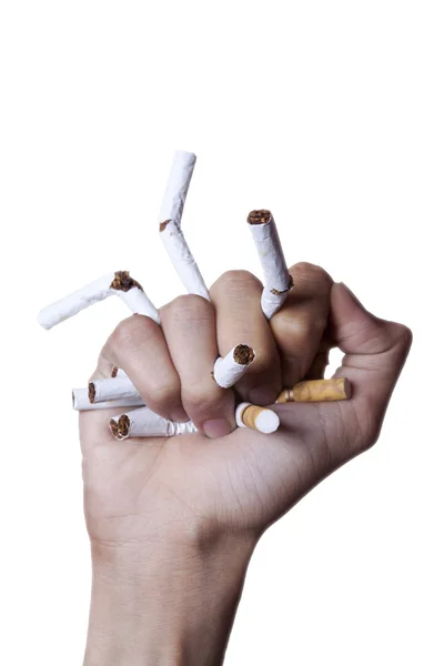 Rzucić palenie koncepcja kruszenia papierosy — Zdjęcie stockowe