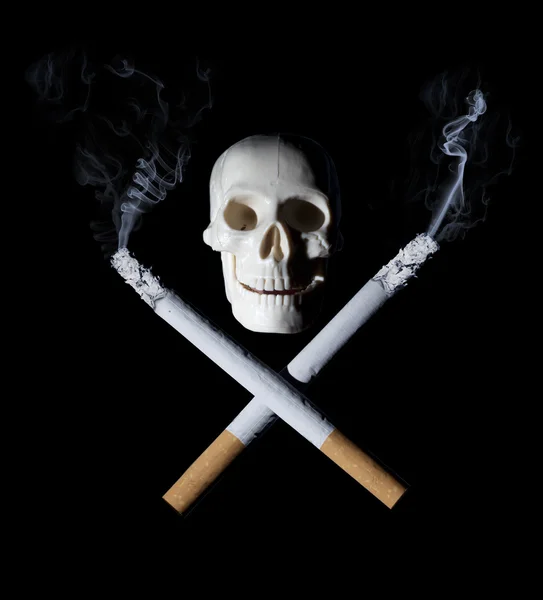 Cigarettes with skull — Stock Photo, Image
