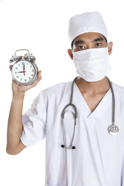 Läkare med väckarklocka — Stockfoto