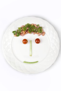 Food face on plate 01 clipart