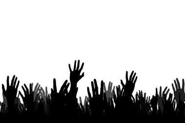 Hands Up Silhouettes clipart