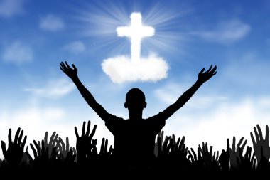 Christian Background: Worshipers clipart