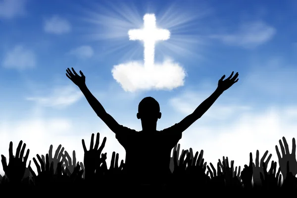 Christian Background: Worshipers — Stock Photo, Image