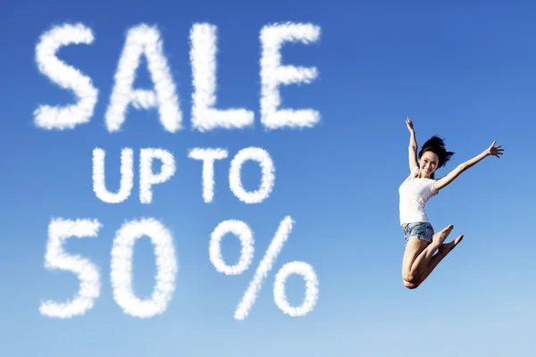 Cartaz de venda de 50% — Fotografia de Stock