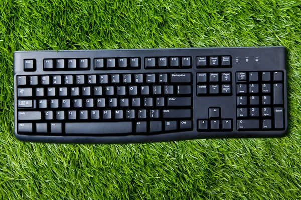 Клавіатура на траві — стокове фото