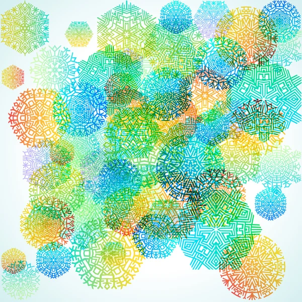 Flocons de neige colorés — Image vectorielle