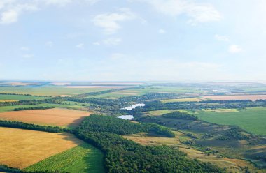 Landscape with a bird's eye view, panorama clipart