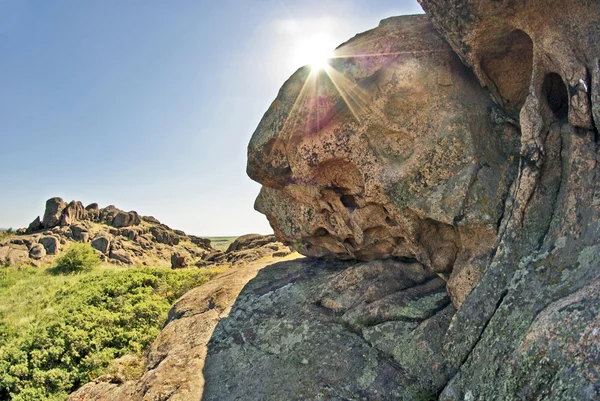 Vackra bergslandskap, stenblock — Stockfoto