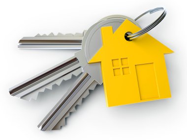 House key with charm clipart