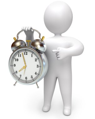 Man points to the clock clipart