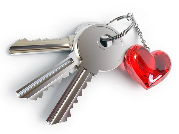 Ключи, сердце, брелок — стоковое фото