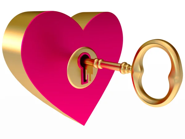 Klíč od srdce — Stock fotografie