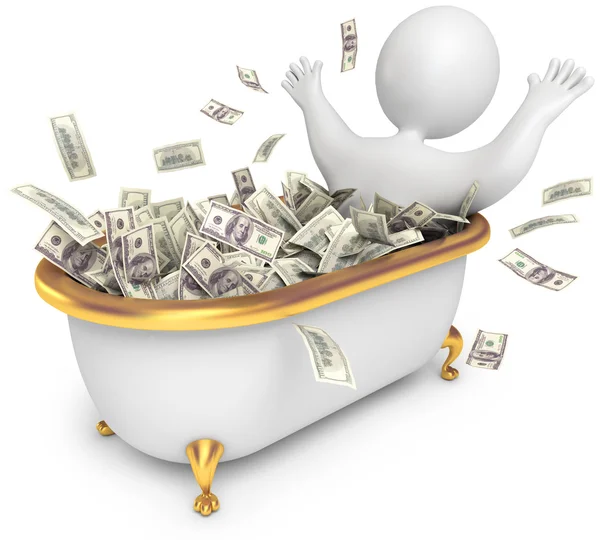 Awash in cash — Stock Photo, Image