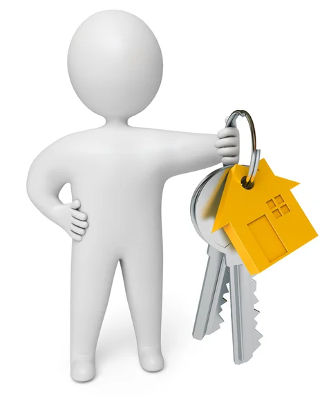 Osoba drží klíče k domu — Stock fotografie