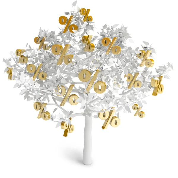 Ett träd som växer procent — Stockfoto