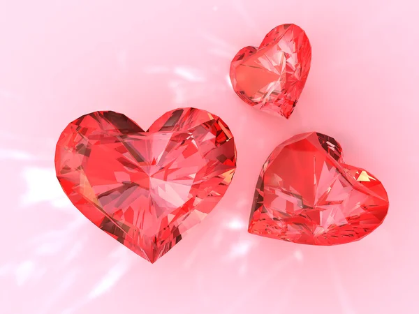 El corazón de rubí rojo —  Fotos de Stock
