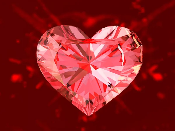 Röd ruby hjärtat — Stockfoto