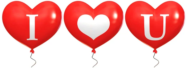 Balony z napisem "Kocham cię" — Zdjęcie stockowe