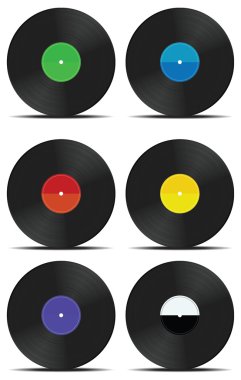 Vinyl records set clipart