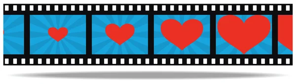 Ταινία με ψυχεδελική καρδιά στα πλαίσια — Διανυσματικό Αρχείο