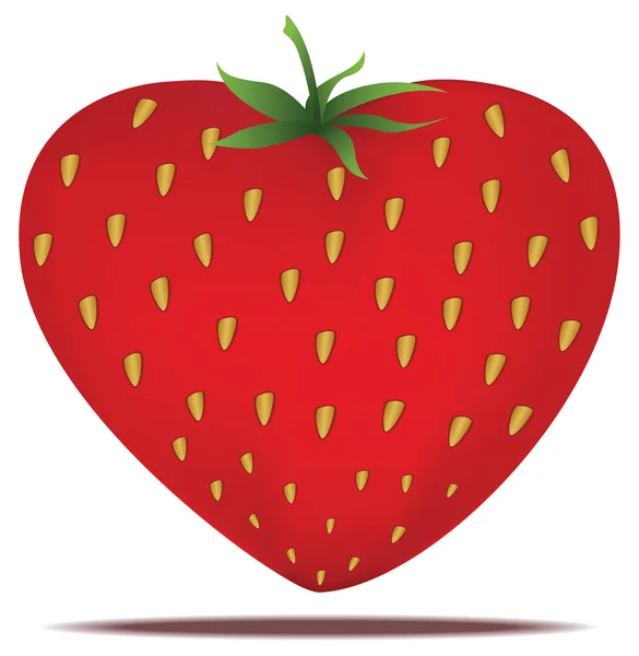 Heartshaped starwberry — Stock Vector