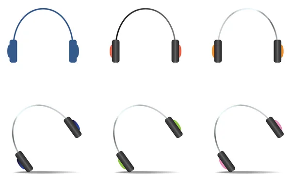Kopfhörer-Symbole gesetzt — Stockvektor