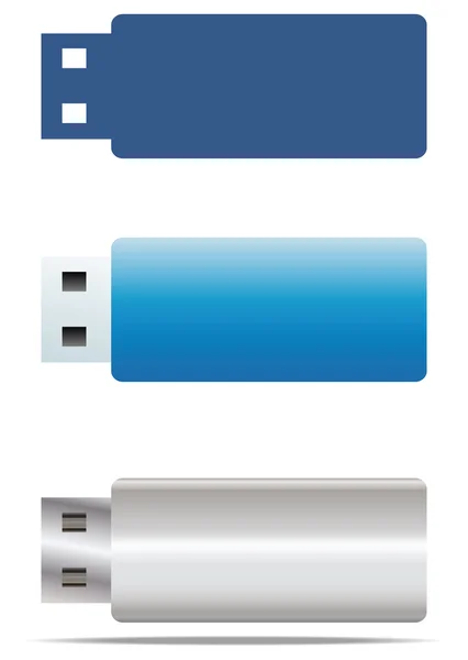Icônes de lecteur flash USB ensemble — Image vectorielle