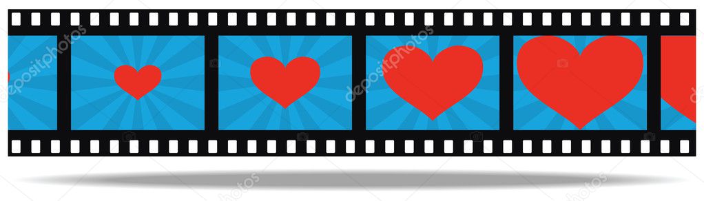 Film with psychedelic heart in frames