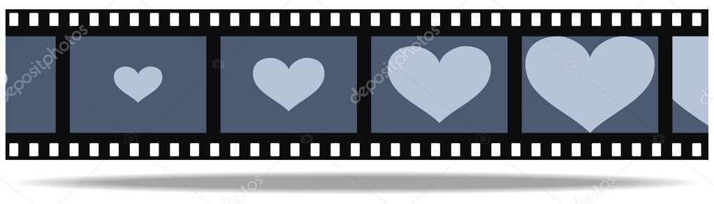 Film with grayscale heart in frames
