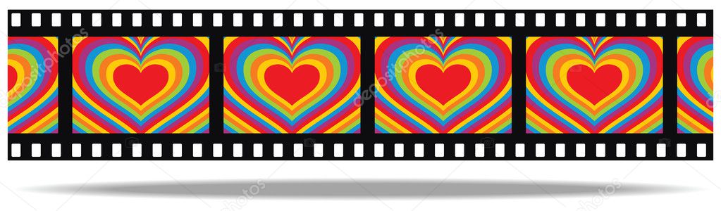 Film with psychedelic heart in frames