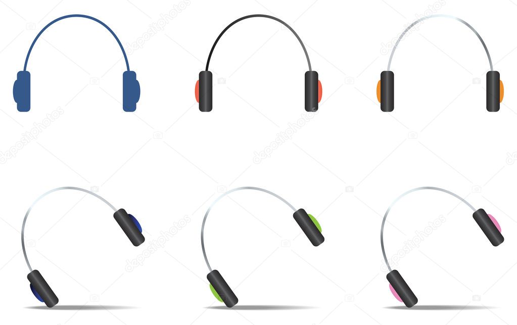 Headphones Icons set
