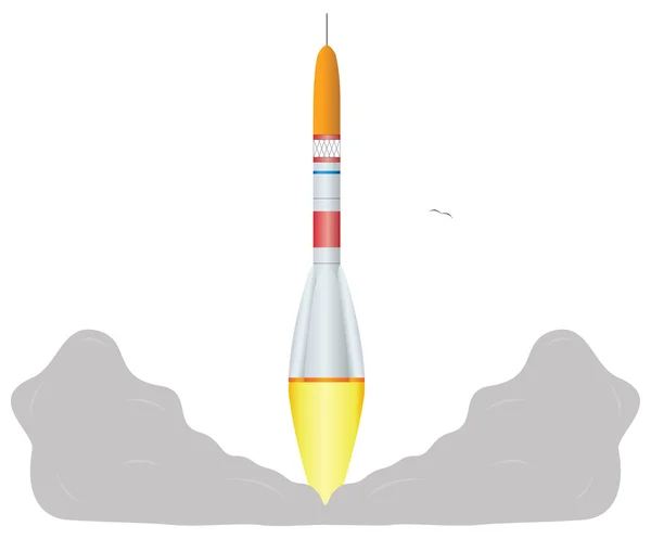 Launch rocket in vector — Stock Vector