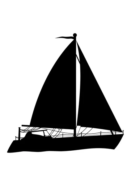 Yacht i vector — Stock vektor