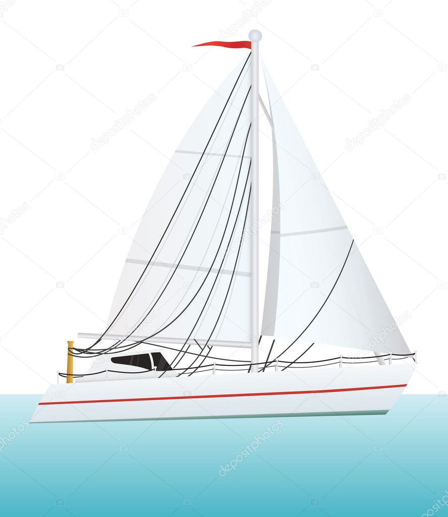 Yacht in vector