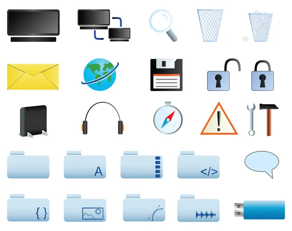 Computer icons set — Stock Vector