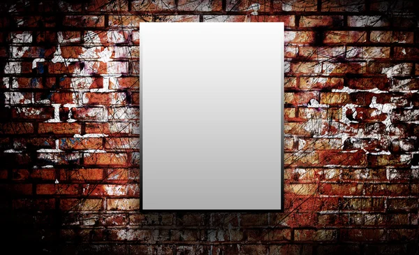 Blank on a brick wall — Stock Photo, Image