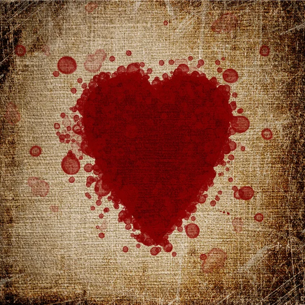Srdce z kapky krve — Stock fotografie
