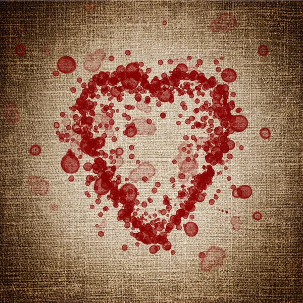 Hjärtat av blod droppar — Stockfoto