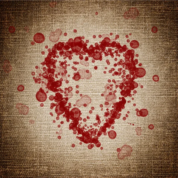 Cuore fatto di gocce di sangue — Foto Stock