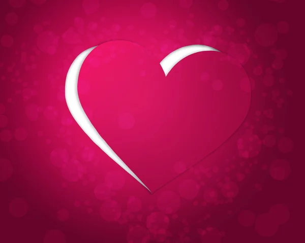 Papel rosa coração cortado fundo — Fotografia de Stock