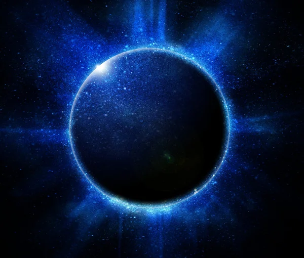 Sonnenfinsternis auf schwarzem Hintergrund — Stockfoto