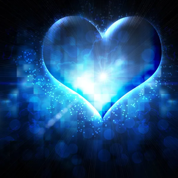 Corazón abstracto sobre un fondo azul — Foto de Stock