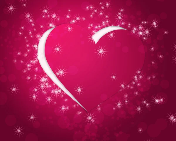 Pink paper heart cut off background — Stock Photo, Image